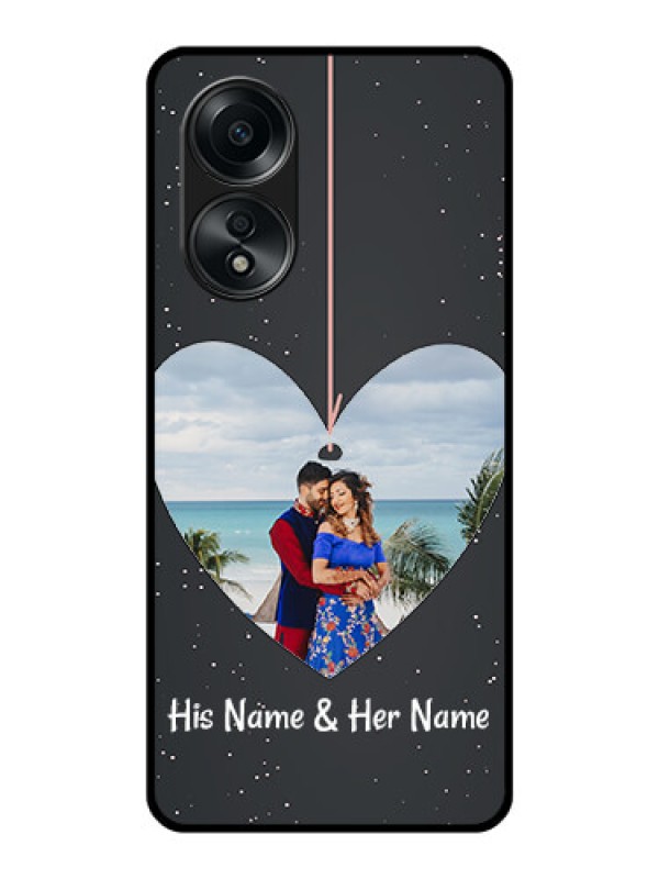 Custom Oppo A58 Custom Glass Phone Case - Hanging Heart Design