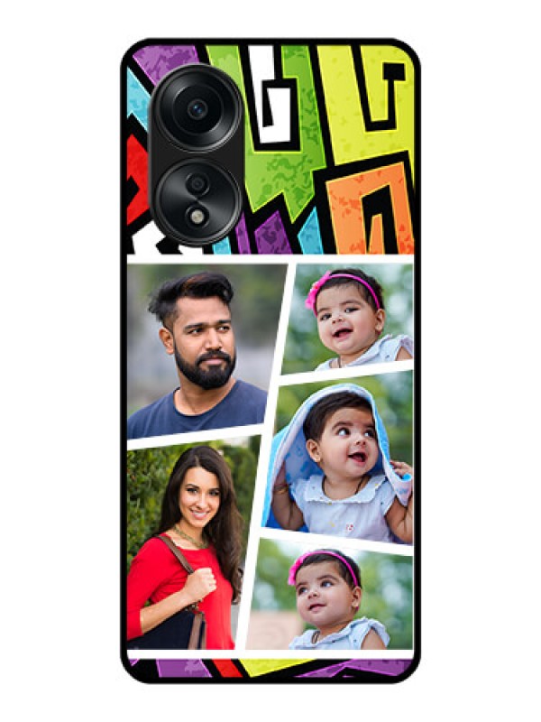 Custom Oppo A58 Custom Glass Phone Case - Graffiti pattern Design