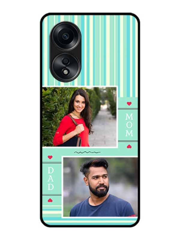 Custom Oppo A58 Custom Glass Phone Case - Mom & Dad Pic Design