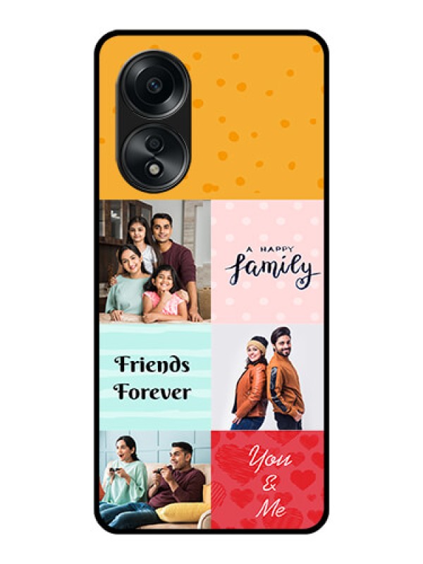 Custom Oppo A58 Personalized Glass Phone Case - Images with Quotes Design