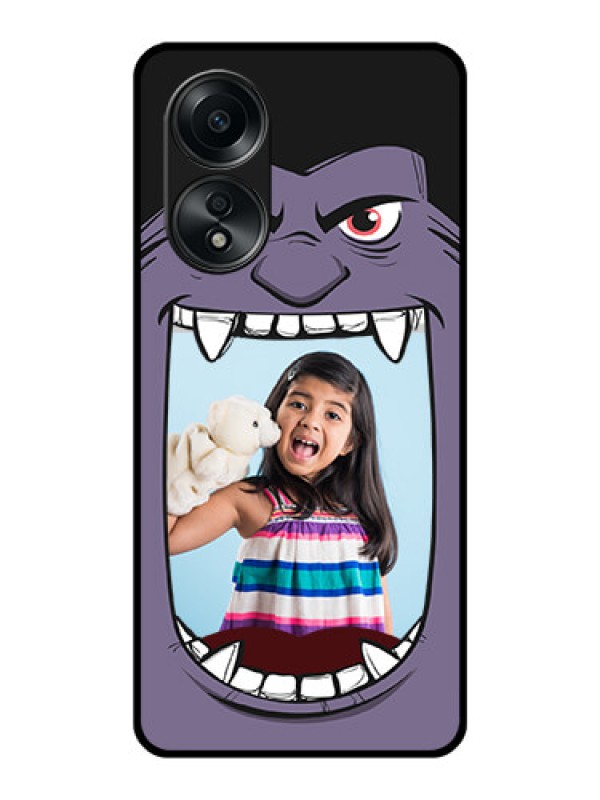 Custom Oppo A58 Custom Glass Phone Case - Angry Monster Design