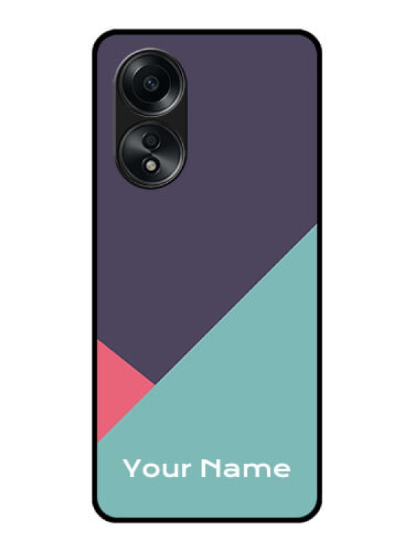 Custom Oppo A58 Custom Glass Mobile Case - Tri Color abstract Design