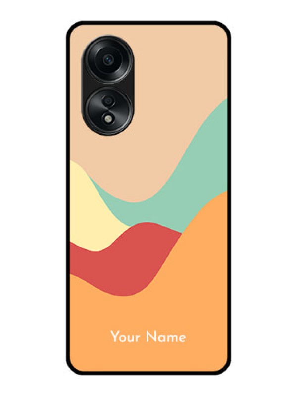 Custom Oppo A58 Personalized Glass Phone Case - Ocean Waves Multi-colour Design