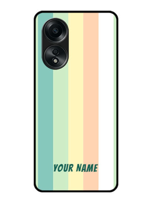 Custom Oppo A58 Photo Printing on Glass Case - Multi-colour Stripes Design
