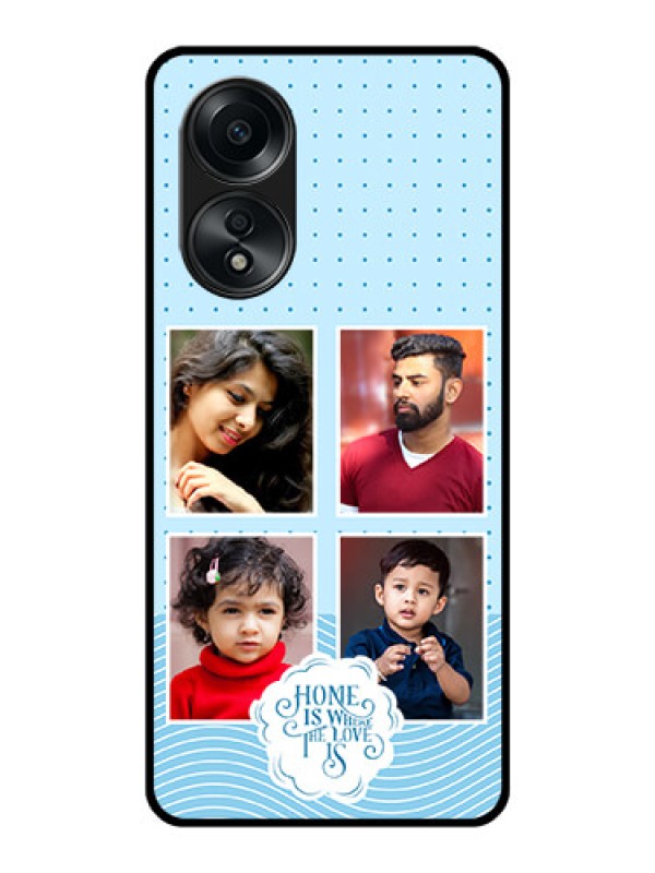 Custom Oppo A58 Custom Glass Phone Case - Cute love quote with 4 pic upload Design