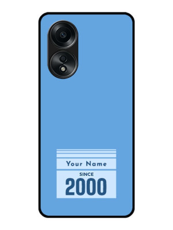 Custom Oppo A58 Custom Glass Mobile Case - Custom Year of birth Design