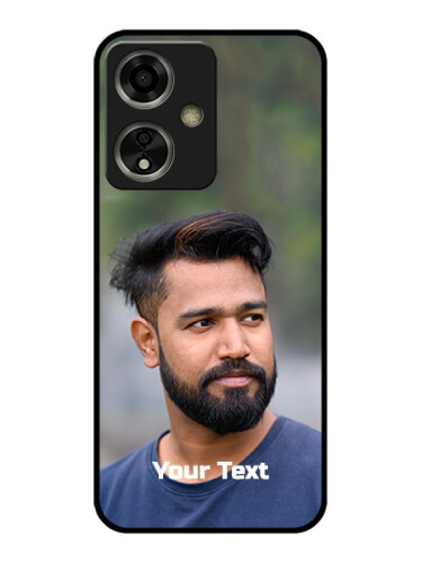 Custom Oppo A59 5G Custom Glass Phone Case - Photo With Text Design