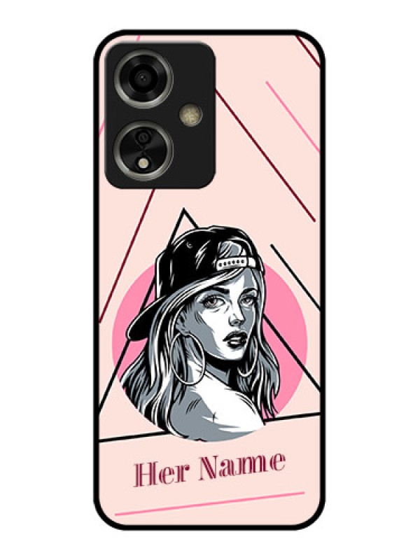 Custom Oppo A59 5G Custom Glass Phone Case - Rockstar Girl Design