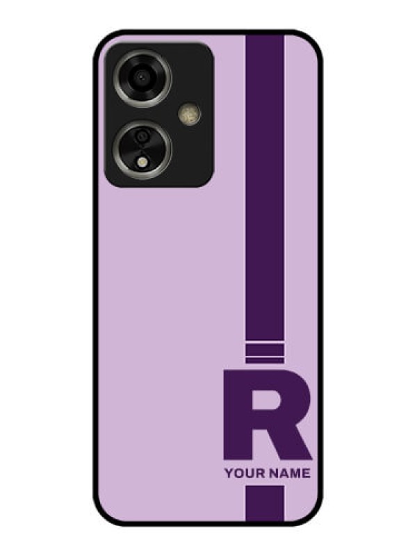 Custom Oppo A59 5G Custom Glass Phone Case - Simple Dual Tone Stripe With Name Design