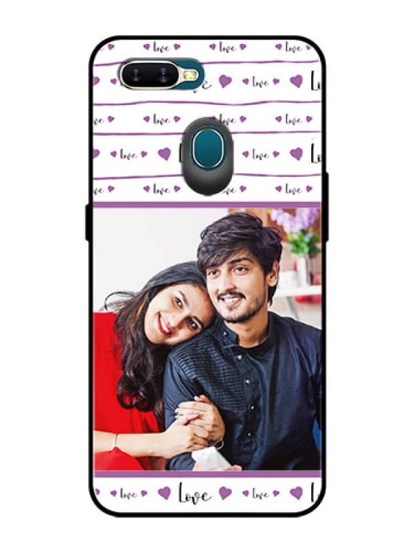 Custom Oppo A5s Custom Glass Mobile Case  - Couples Heart Design