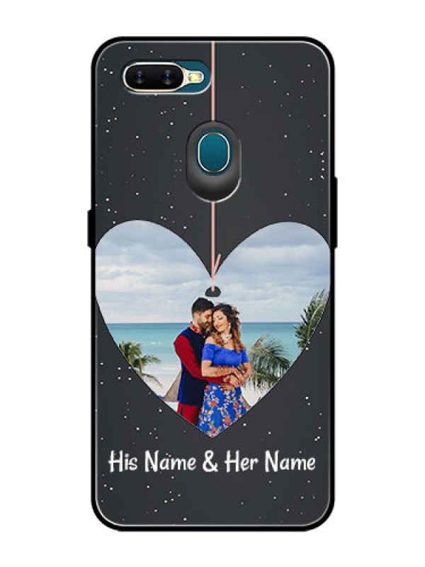 Custom Oppo A5s Custom Glass Phone Case  - Hanging Heart Design