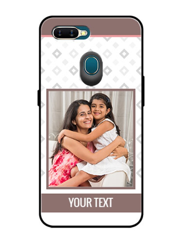 Custom Oppo A5s Photo Printing on Glass Case  - Simple Diamond Design