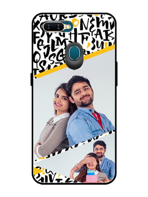Custom Oppo A5s Custom Glass Mobile Case  - Letters Pattern Design