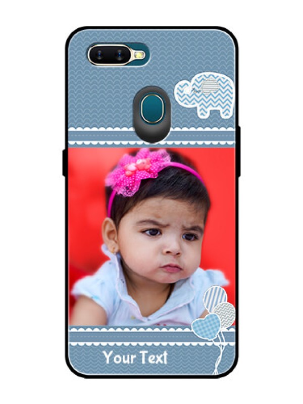 Custom Oppo A5s Photo Printing on Glass Case  - with Kids Pattern Design