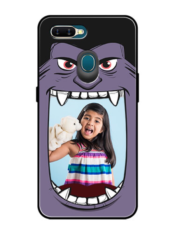 Custom Oppo A5s Custom Glass Phone Case  - Angry Monster Design