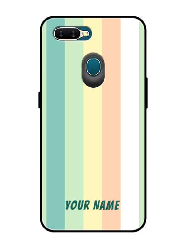 Custom Oppo A5s Photo Printing on Glass Case - Multi-colour Stripes Design