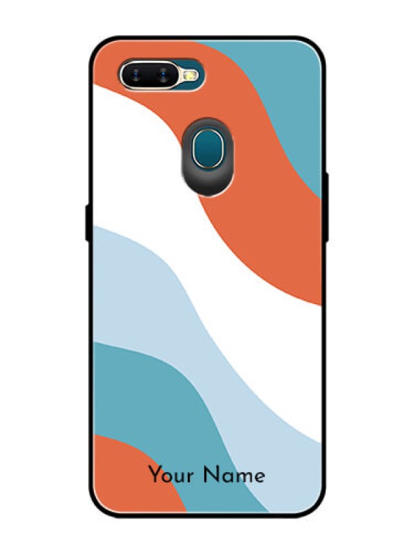 Custom Oppo A5s Custom Glass Mobile Case - coloured Waves Design