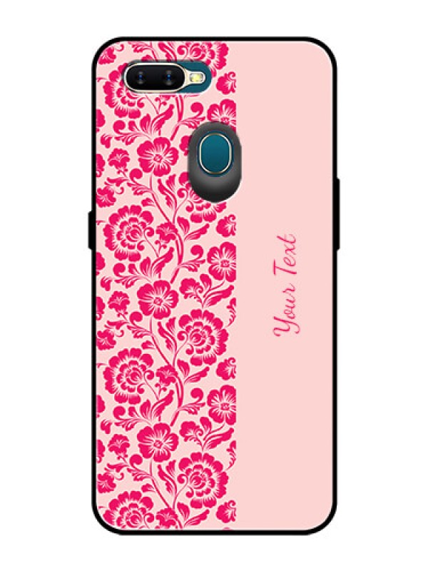 Custom Oppo A5s Custom Glass Phone Case - Attractive Floral Pattern Design