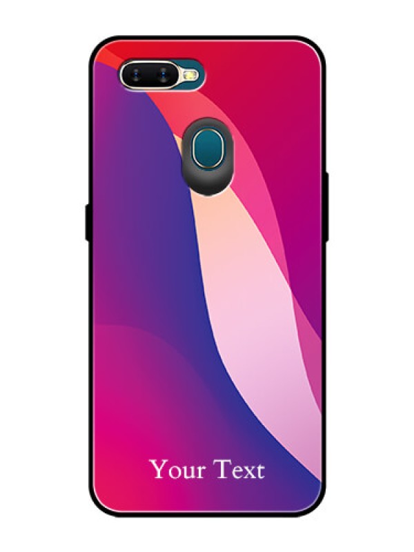 Custom Oppo A5s Personalized Glass Phone Case - Digital abstract Overlap Design