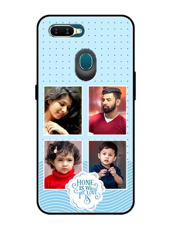 Custom Oppo A5s Custom Glass Phone Case - Cute love quote with 4 pic upload Design