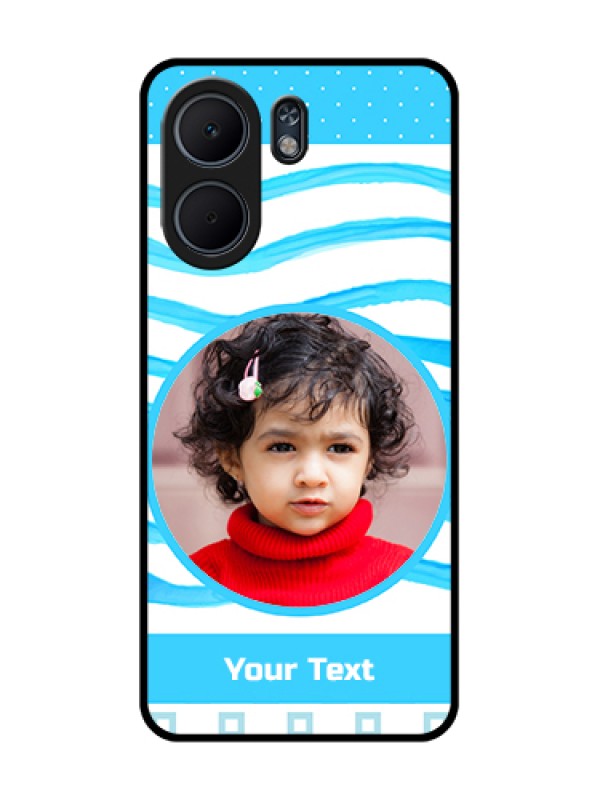 Custom Oppo A5x 4G Custom Glass Phone Case - Simple Blue Case Design