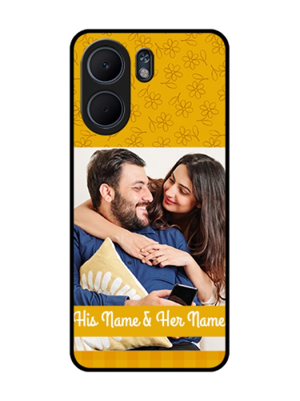 Custom Oppo A5x 4G Custom Glass Phone Case - Yellow Floral Design