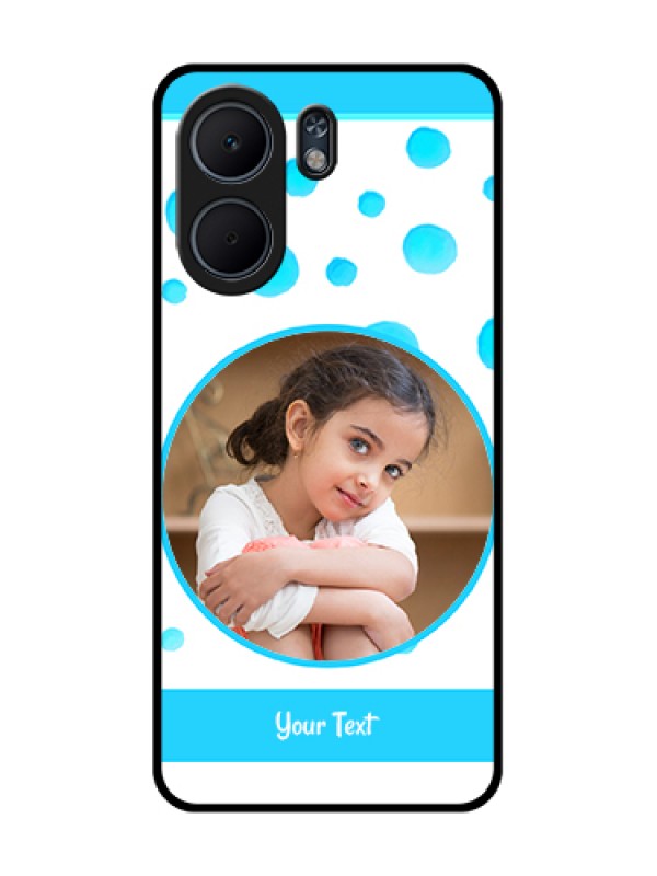 Custom Oppo A5x 4G Custom Glass Phone Case - Blue Bubbles Pattern Design
