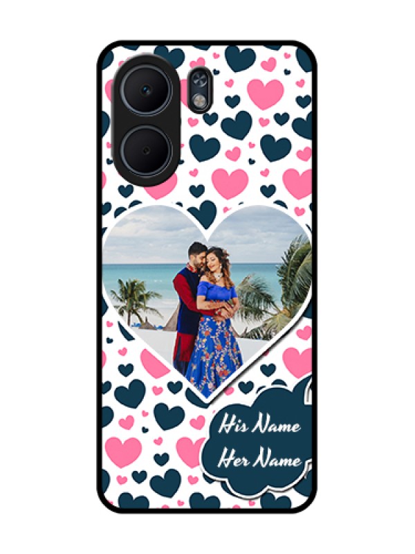 Custom Oppo A5x 4G Custom Glass Phone Case - Pink & Blue Heart Design