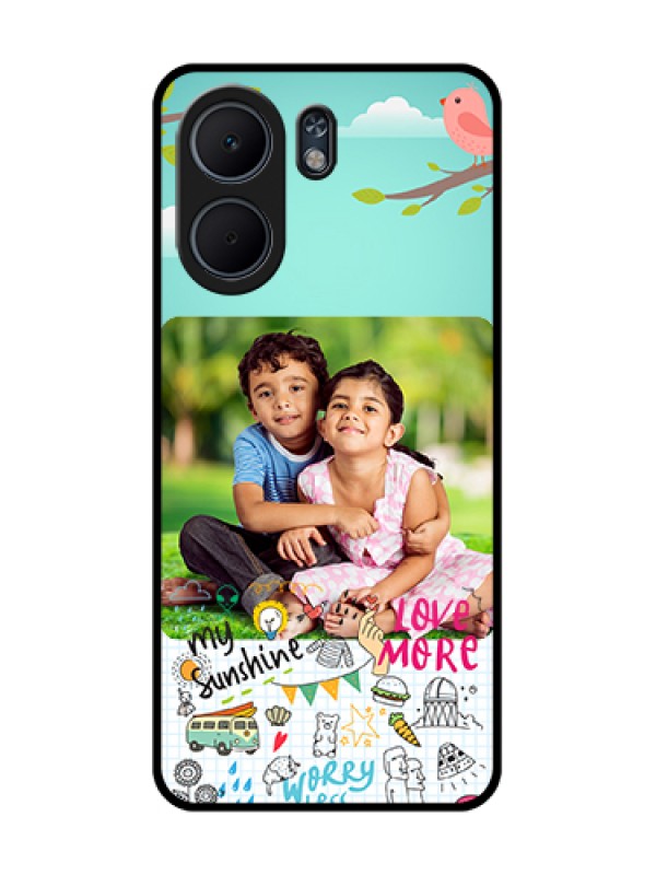 Custom Oppo A5x 4G Custom Glass Phone Case - Doodle Love Design