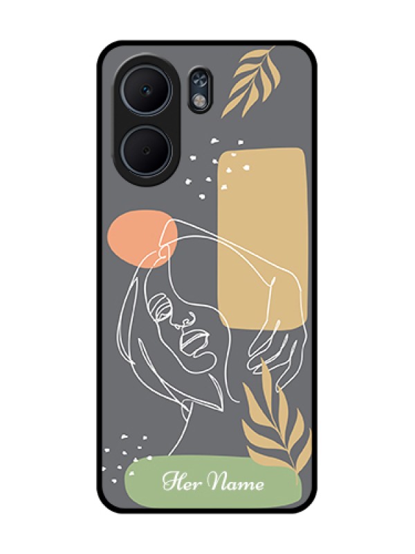 Custom Oppo A5x 4G Custom Glass Phone Case - Gazing Woman Line Art Design