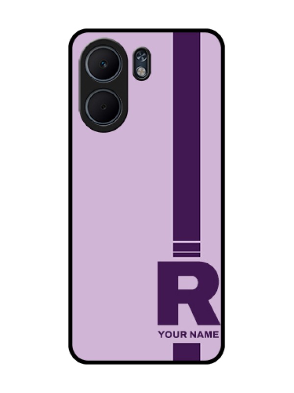 Custom Oppo A5x 4G Custom Glass Phone Case - Simple Dual Tone Stripe With Name Design