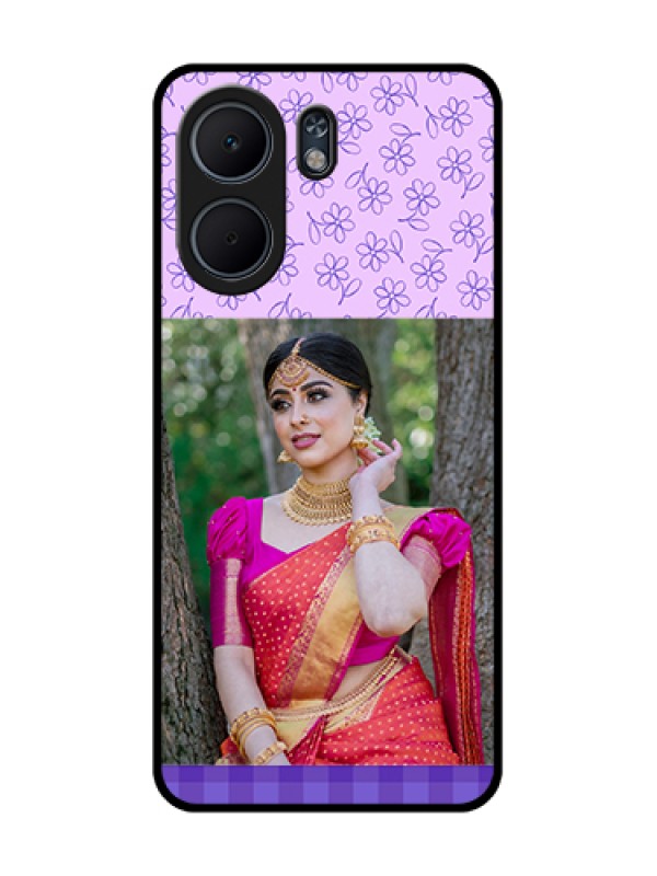 Custom Oppo A5x 5G Custom Glass Phone Case - Purple Floral Design