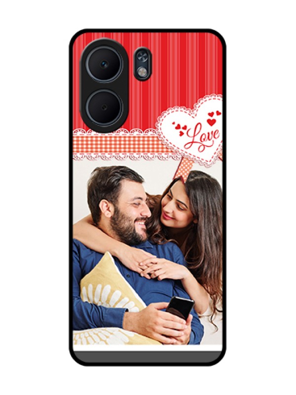 Custom Oppo A5x 5G Custom Glass Phone Case - Red Love Pattern Design