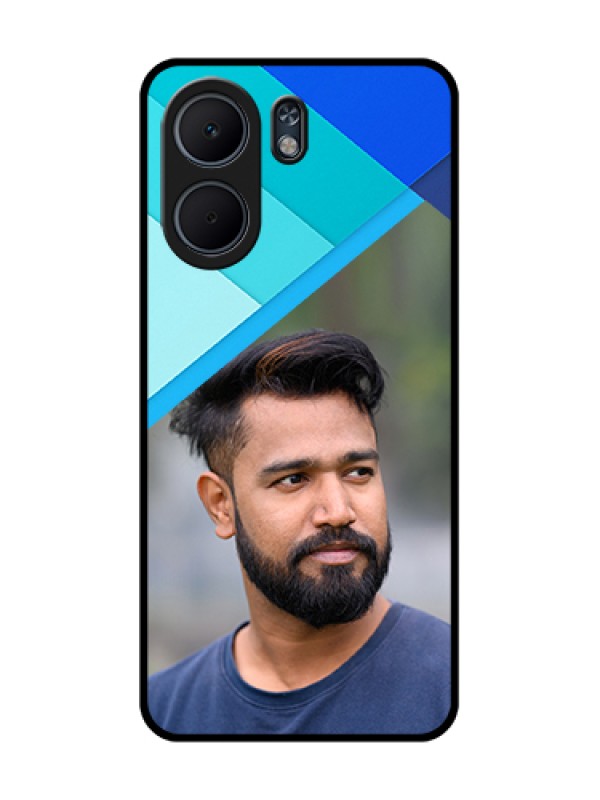 Custom Oppo A5x 5G Custom Glass Phone Case - Blue Pattern Design