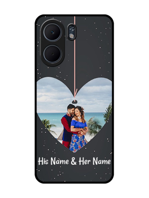 Custom Oppo A5x 5G Custom Glass Phone Case - Hanging Heart Design