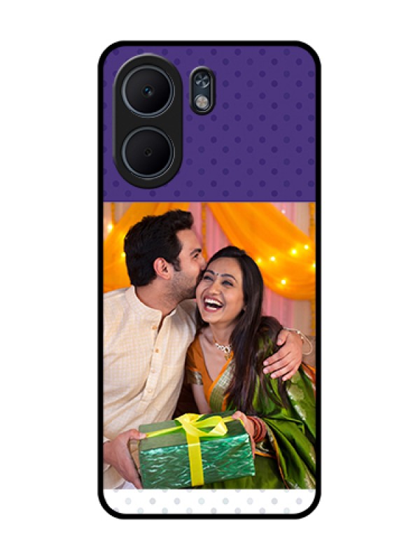 Custom Oppo A5x 5G Custom Glass Phone Case - Violet Colored Pattern Design