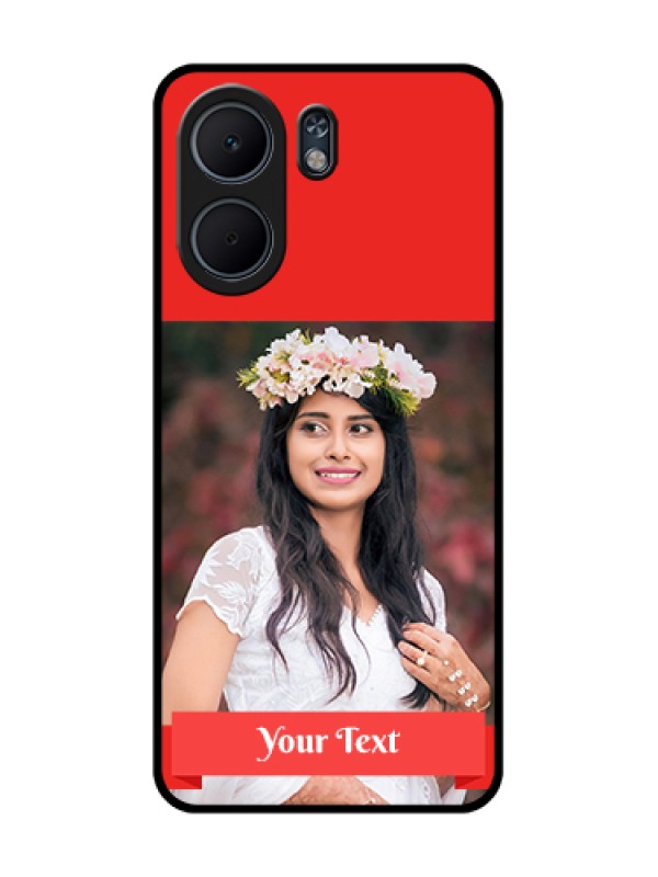 Custom Oppo A5x 5G Custom Glass Phone Case - Simple Red Color Design