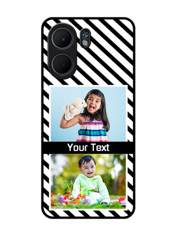 Custom Oppo A5x 5G Custom Glass Phone Case - Black And White Stripes Design