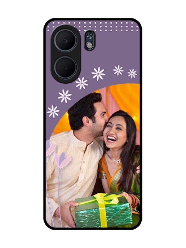 Custom Oppo A5x 5G Custom Glass Phone Case - Lavender Flowers Design