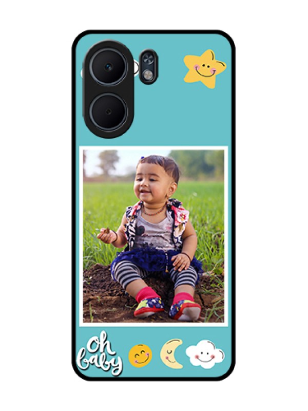Custom Oppo A5x 5G Custom Glass Phone Case - Smiley Kids Stars Design