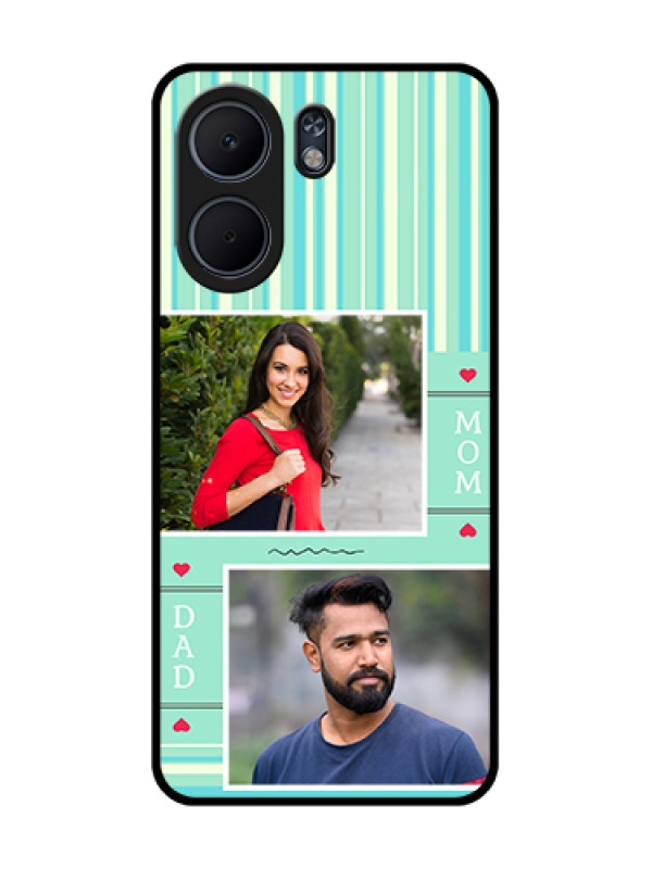 Custom Oppo A5x 5G Custom Glass Phone Case - Mom & Dad Pic Design