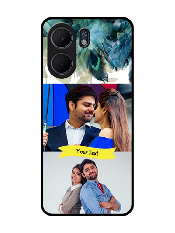 Custom Oppo A5x 5G Custom Glass Phone Case - Image With Boho Peacock Feather Design
