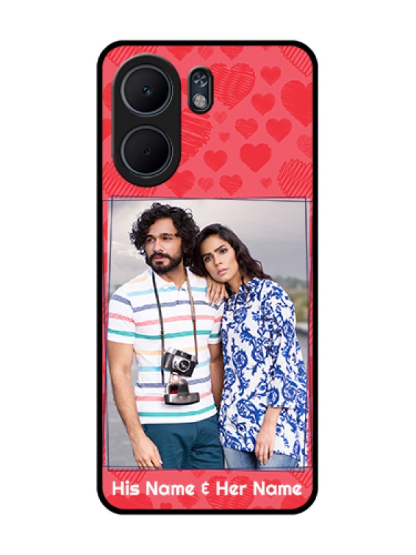Custom Oppo A5x 5G Custom Glass Phone Case - With Red Heart Symbols Design