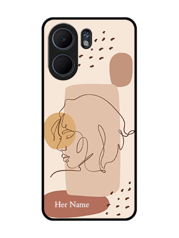 Custom Oppo A5x 5G Custom Glass Phone Case - Calm Woman Line Art Design