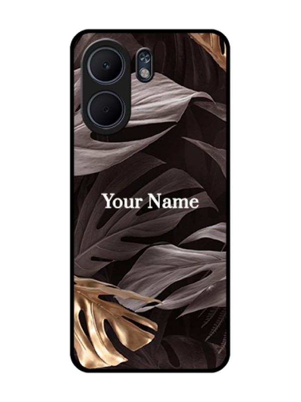Custom Oppo A5x 5G Custom Glass Phone Case - Wild Leaves Digital Paint Design