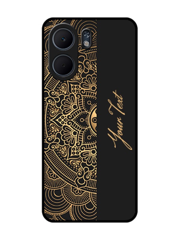 Custom Oppo A5x 5G Custom Glass Phone Case - Mandala Art With Custom Text Design