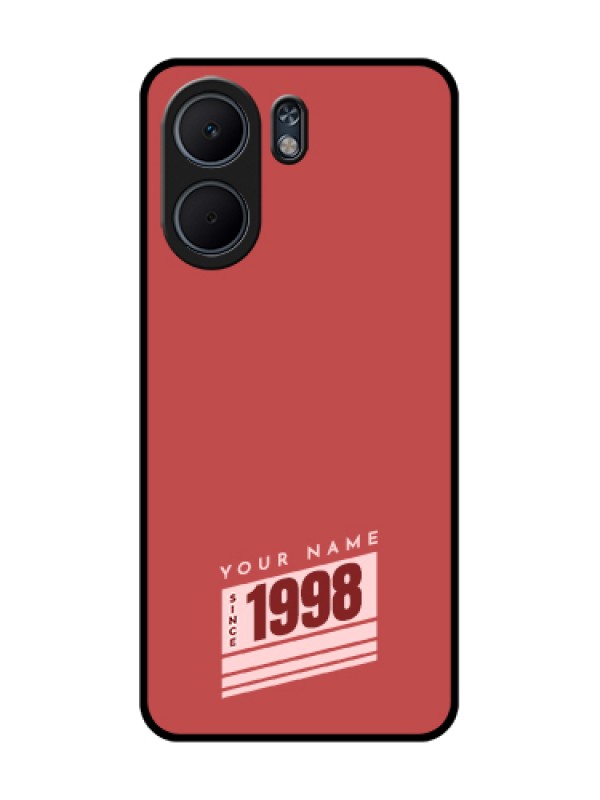 Custom Oppo A5x 5G Custom Glass Phone Case - Red Custom Year Of Birth Design