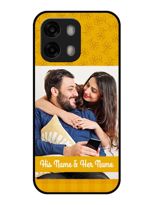 Custom Oppo A6 Pro 5G Custom Glass Phone Case - Yellow Floral Design