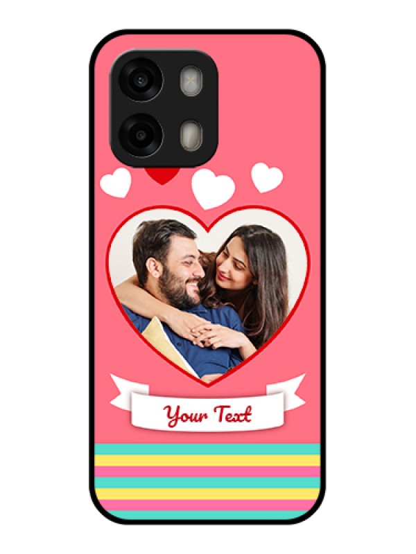 Custom Oppo A6 Pro 5G Custom Glass Phone Case - Love Shapes Doodle Design