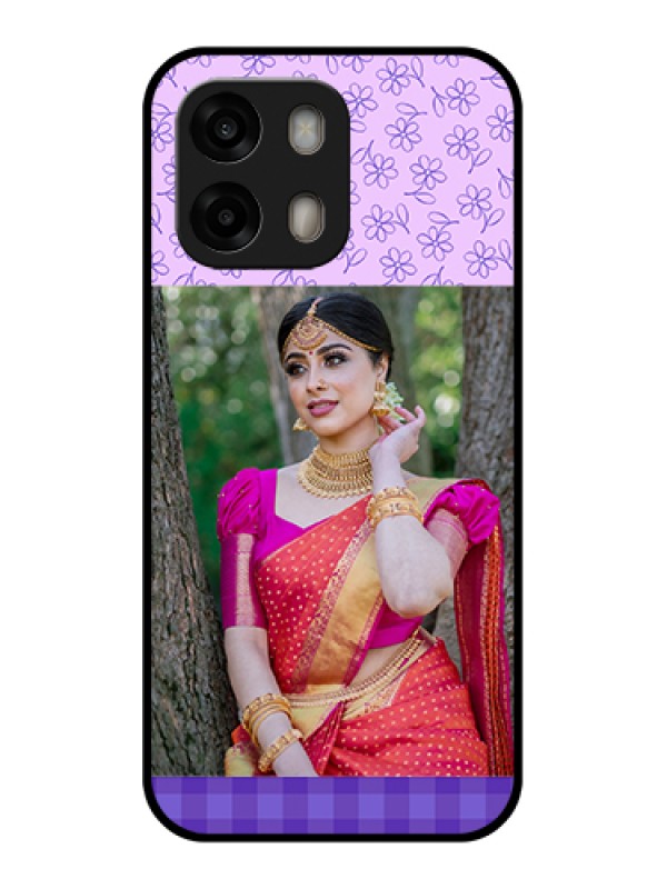 Custom Oppo A6 Pro 5G Custom Glass Phone Case - Purple Floral Design